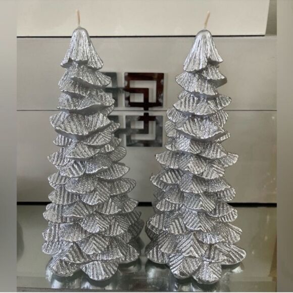 Set of 2 Sculpted Christmas Tree Candle (7.”Tall) - Picture 5 of 7